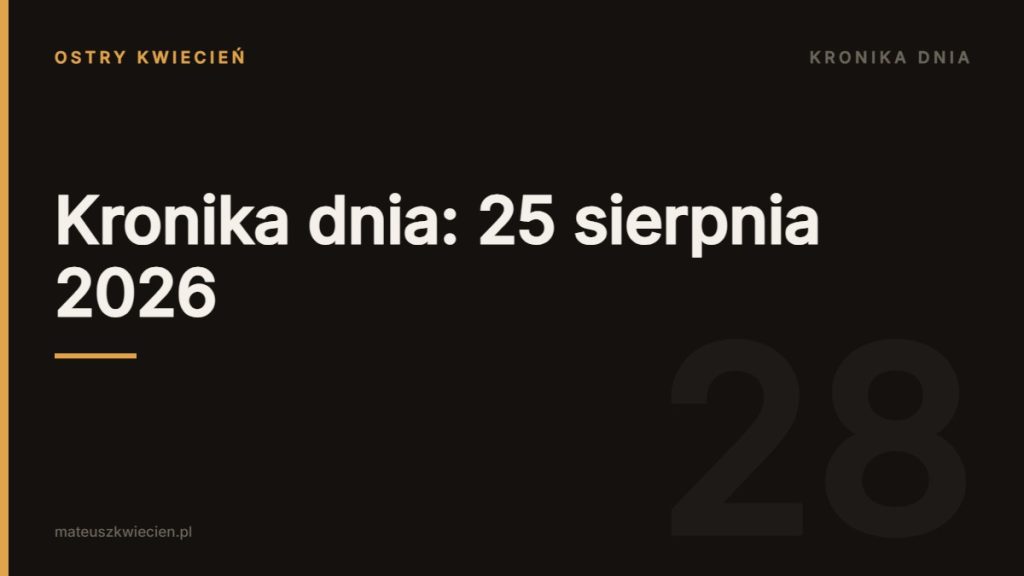 Kronika dnia 25 sierpnia 2026 — Ostry Kwiecień