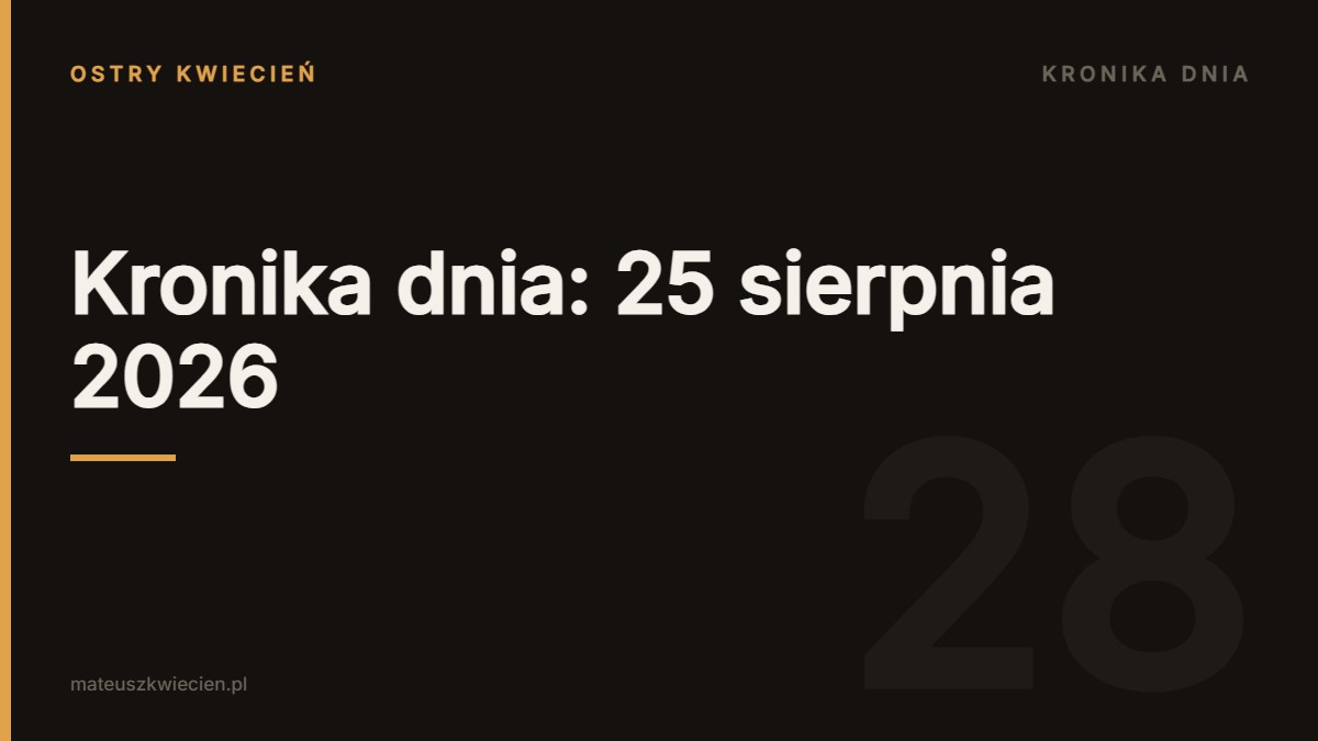 Kronika dnia 25 sierpnia 2026 — Ostry Kwiecień