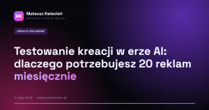 Testowanie kreacji w erze AI: dlaczego potrzebujesz 20 reklam miesięcznie