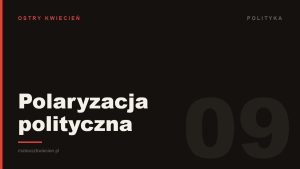 Ciemna grafika z napisem „Polaryzacja polityczna” — okładka wpisu o podziale na my i oni