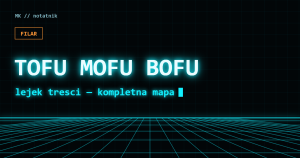 TOFU MOFU BOFU — lejek treści, grafika w stylu TRON