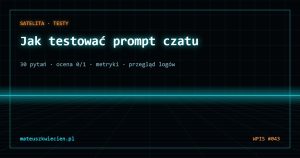 Okładka: jak testować prompt czatu – 30 pytań testowych
